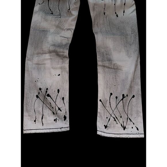 Rock Revival Jeans Mens Size 30/30 Wilkins-J401  Straight‎ Gray Paint Splatter - Picture 5 of 14